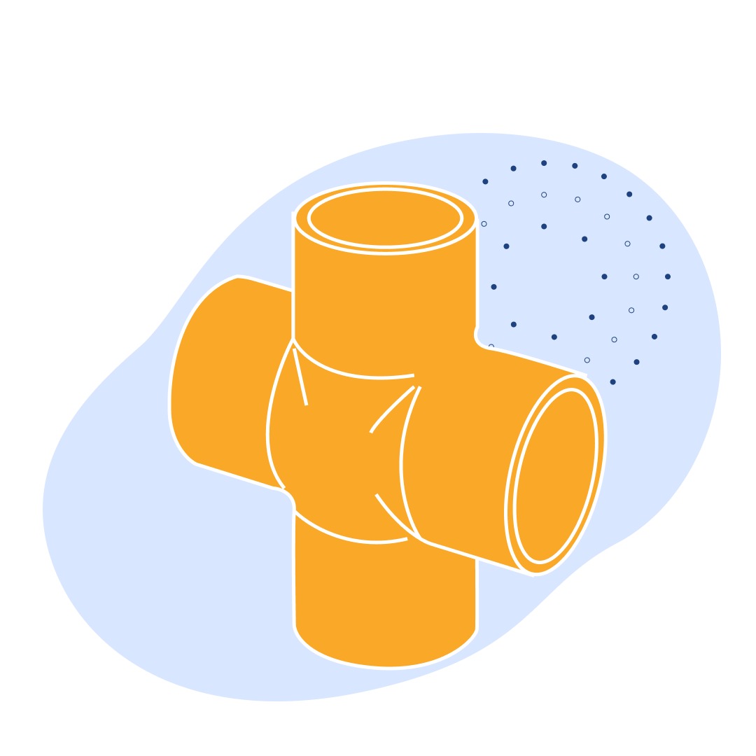 Крестовиная медная под пайку 76.1 мм М1ф ГОСТ 32590-2013