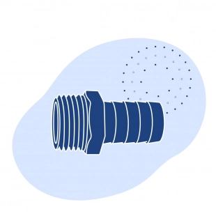 Штуцер ДУ 20 мм под резьбу с гайкой 1Д (Упаковка 10 шт)